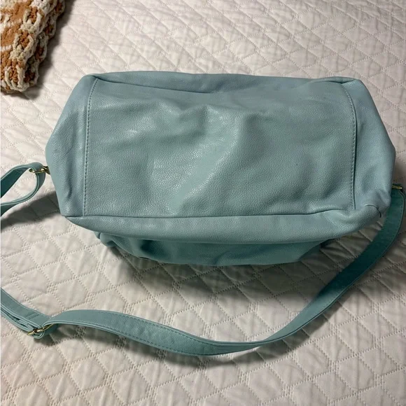Steve Madden Light Blue/Mint Shoulder Bag Purse with Gold Hardware - Picture 8 of 16